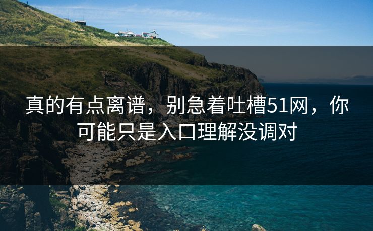 真的有点离谱，别急着吐槽51网，你可能只是入口理解没调对