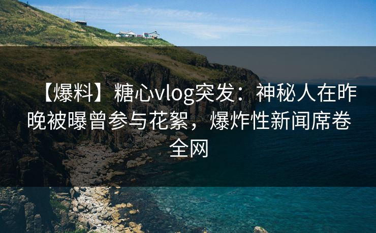 【爆料】糖心vlog突发：神秘人在昨晚被曝曾参与花絮，爆炸性新闻席卷全网