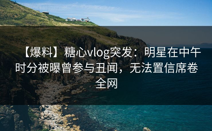 【爆料】糖心vlog突发：明星在中午时分被曝曾参与丑闻，无法置信席卷全网  第1张