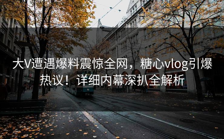 大V遭遇爆料震惊全网，糖心vlog引爆热议！详细内幕深扒全解析  第1张