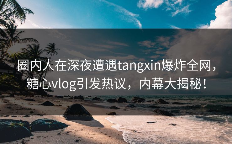 圈内人在深夜遭遇tangxin爆炸全网，糖心vlog引发热议，内幕大揭秘！